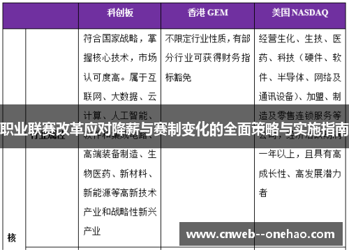 职业联赛改革应对降薪与赛制变化的全面策略与实施指南